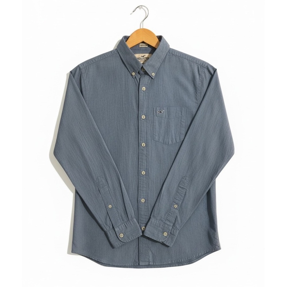 Hollister Button Down Shirt Blue Medium Mens
